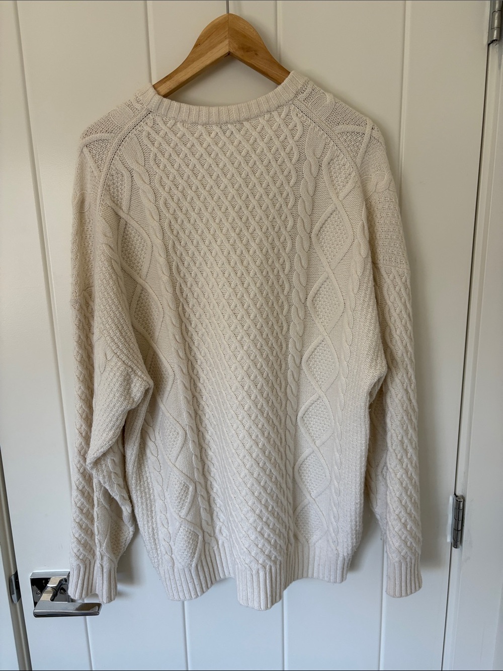 Sunday Best Cream Cable Knit Crewneck Sweater - Picture 4 of 4